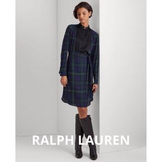 ポロラルフローレン(POLO RALPH LAUREN)の新品　RALPH LAUREN ラルフローレン　チェック　ワンピース　ドレス　4(ひざ丈ワンピース)