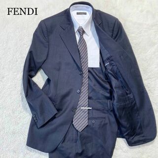 FENDI - 【未使用級】FENDI フェンディ スーツ ネイビー 紺 濃紺 48R L