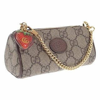 グッチ(Gucci)の【GUCCI】ダブルGストロベリー ポーチ 726253 GGスプリーム(ボディバッグ/ウエストポーチ)