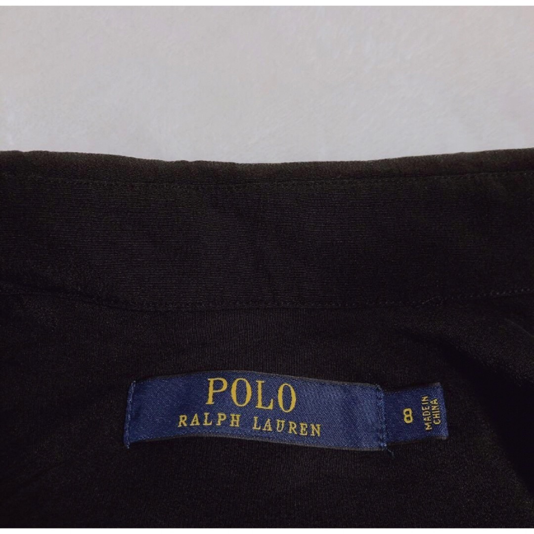 POLO RALPH LAUREN(ポロラルフローレン)のRALPH LAUREN ラルフローレン　シルク　シャツ　ワンピース　ブラック レディースのワンピース(ロングワンピース/マキシワンピース)の商品写真