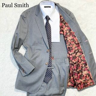 Paul Smith - 【未使用級】ポールスミス スーツ オーダー グレー ストライプ 花柄 L XL