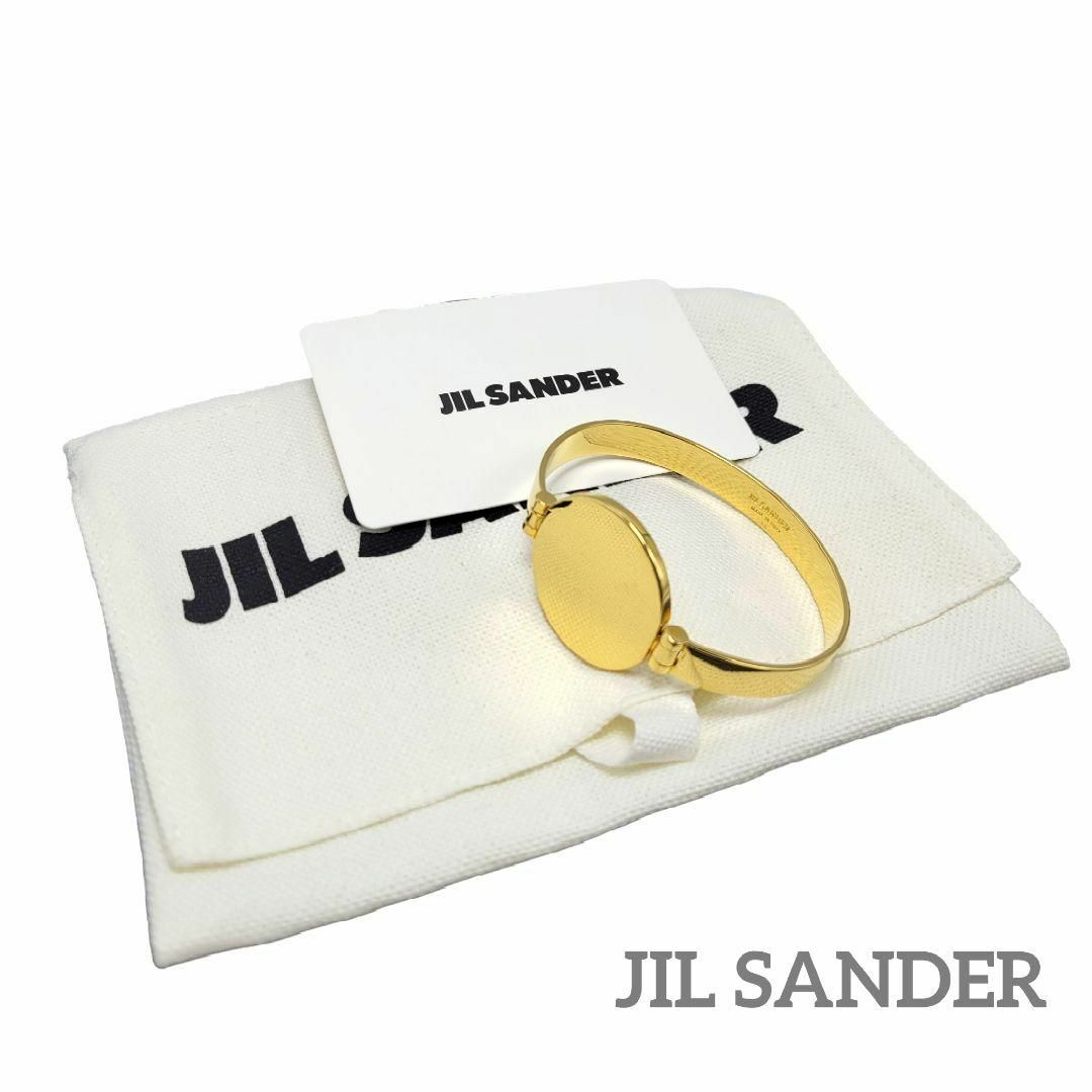 Jil Sander(ジルサンダー)の【美品】JIL SANDER バングル GP ラウンド プレート M ゴールド レディースのアクセサリー(ブレスレット/バングル)の商品写真