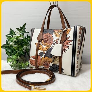 トリーバーチ(Tory Burch)の希少 美品 トリーバーチ  総柄 ペリー 2way ハンド ショルダー バッグ(ショルダーバッグ)