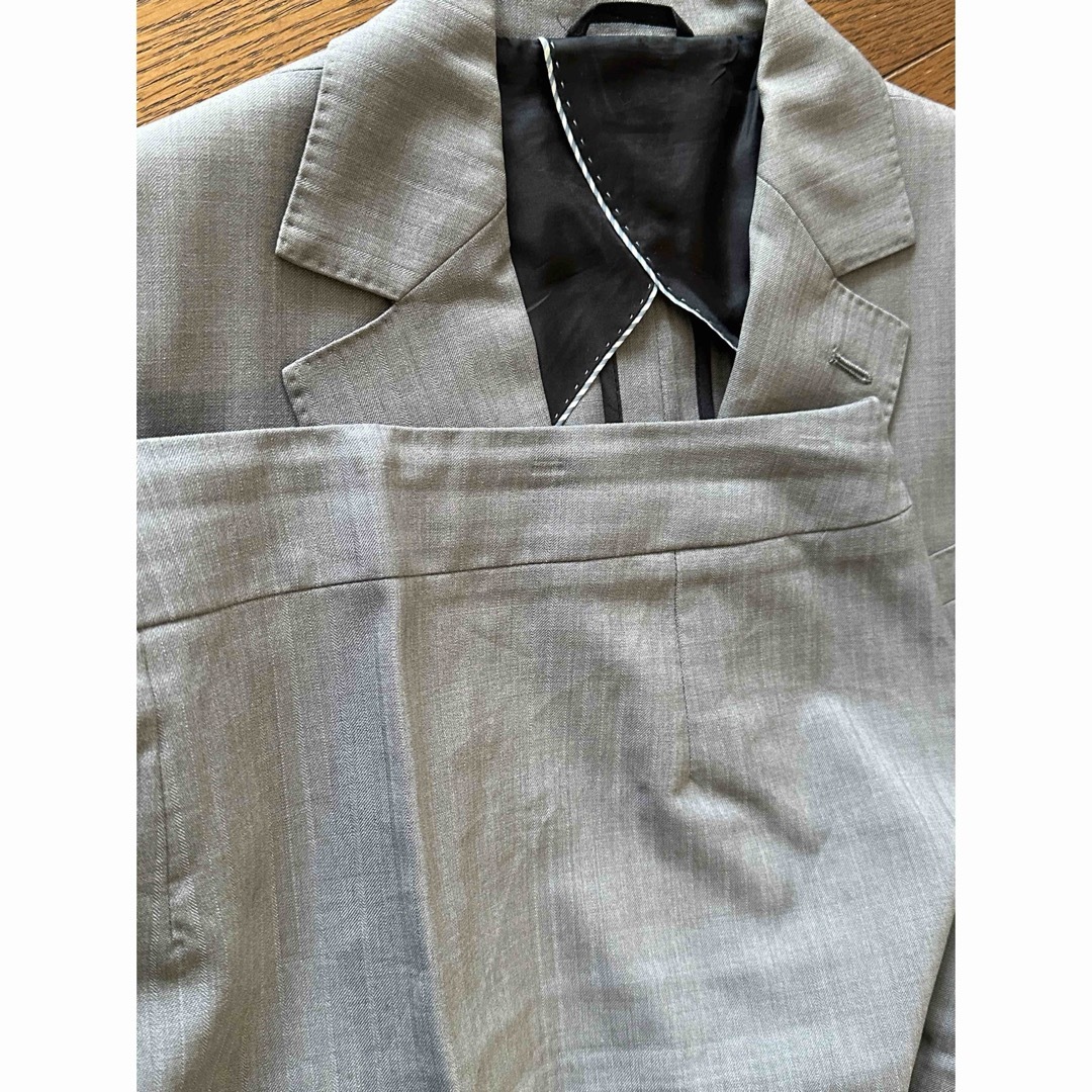 青山のグレーのスカートスーツ レディースのフォーマル/ドレス(スーツ)の商品写真