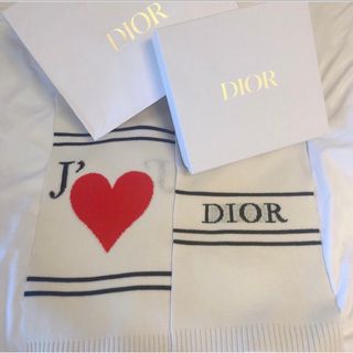 クリスチャンディオール(Christian Dior)の【本日限定価格】冬物セール Dior ディオール 希少 マフラー 白 カシミア(マフラー/ショール)