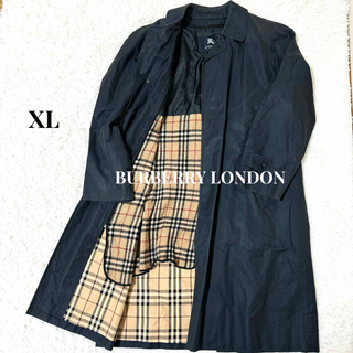BURBERRY - BURBERRY テーラードジャケット 48(L位) 紺x白(ストライプ
