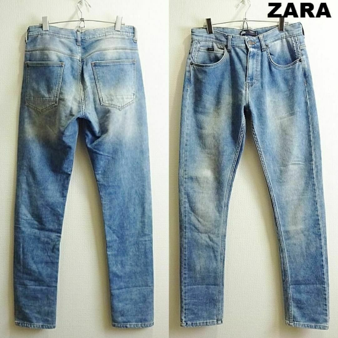 ZARA(ザラ)のZARA MAN　スリムフィットデニム　W80cm　ストレッチ　明青　トルコ製 メンズのパンツ(デニム/ジーンズ)の商品写真