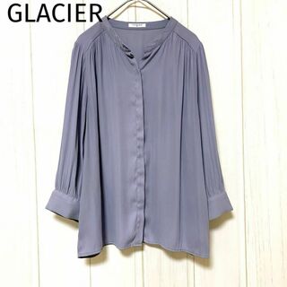 グラシア(GLACIER)のst567 グラシア シャツ カットソー 青紫 くすみカラー(シャツ/ブラウス(長袖/七分))