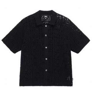 ステューシー(STUSSY)のSTUSSY  CROCHET SHIRT BLACK(シャツ)