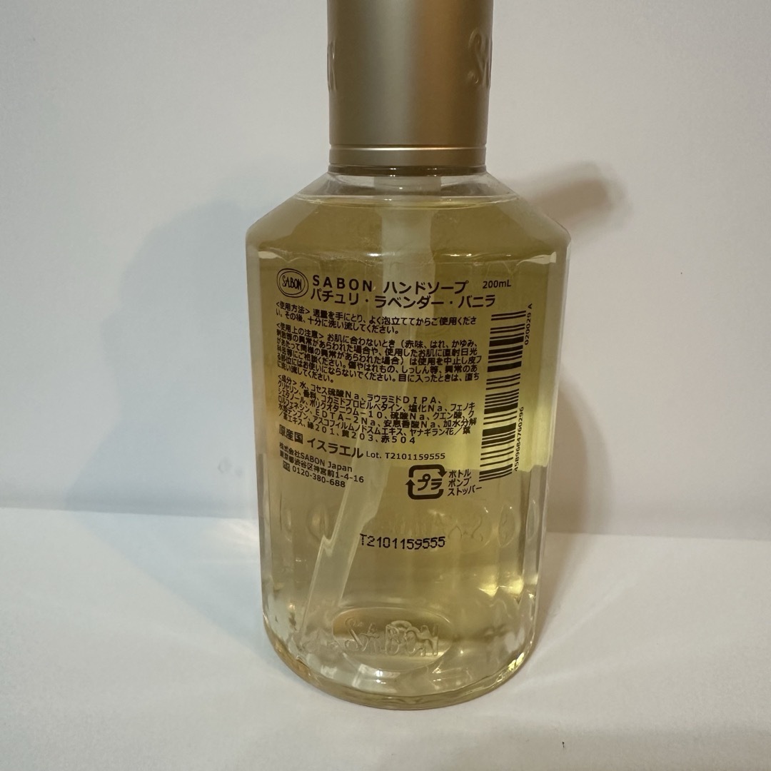 SABON(サボン)のSABON ハンドソープ パチュリラベンダーバニラ ボトルタイプ 200ml コスメ/美容のボディケア(ボディソープ/石鹸)の商品写真