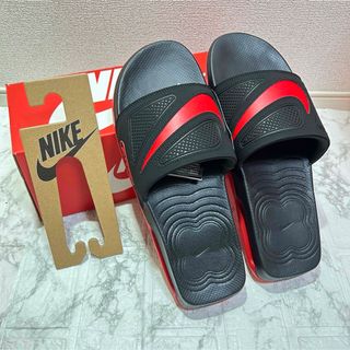 ナイキ(NIKE)の新品 未使用 NIKE AIRMAX CIRRO SLIDE ブラック/レッド(サンダル)