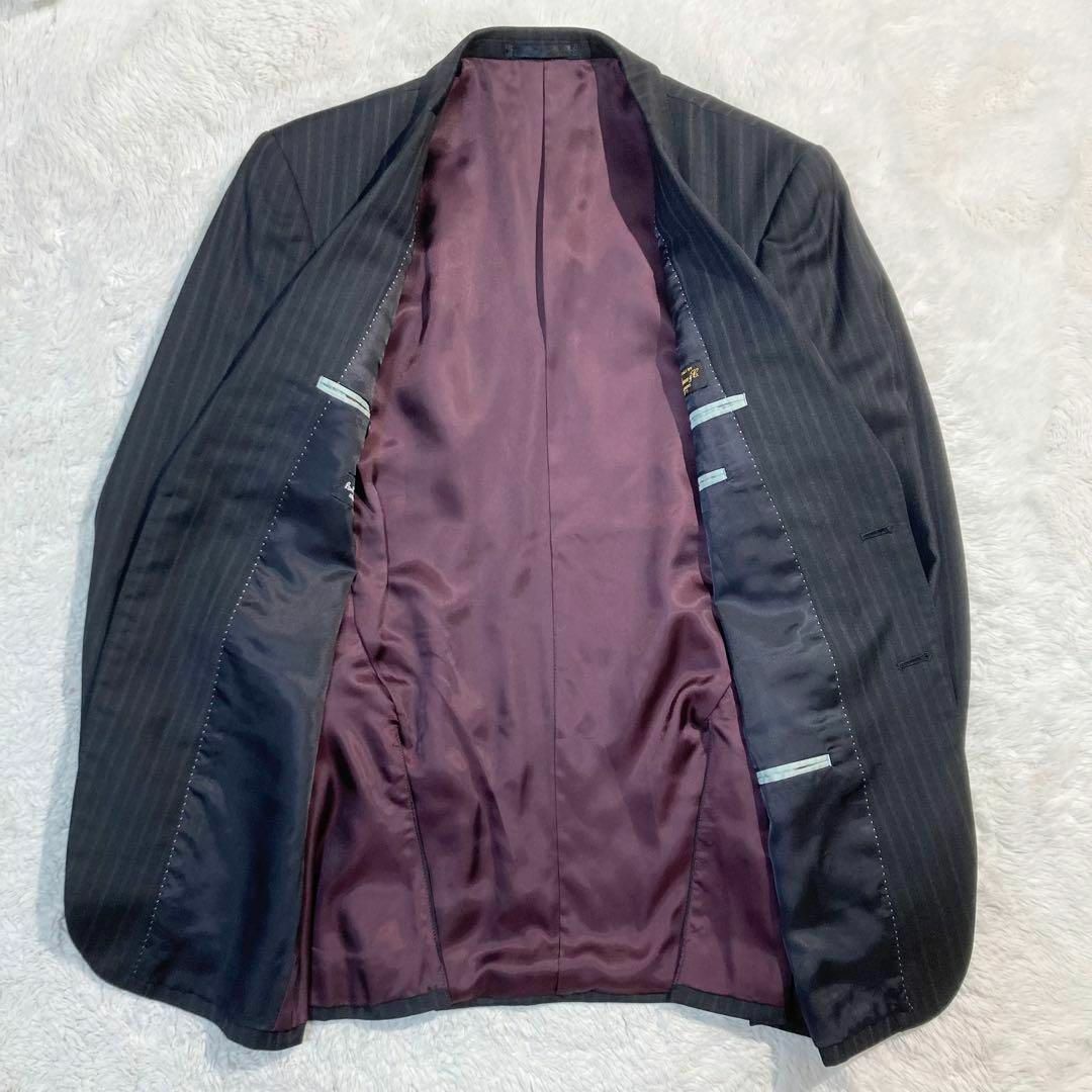 Paul Smith(ポールスミス)の【未使用級】ポールスミス スーツ ロロピアーナ 黒 ブラック ストライプ M メンズのスーツ(セットアップ)の商品写真