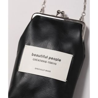 ビューティフルピープル(beautiful people)のbeautiful people がま口レザーミニポーチ★ブラック(ショルダーバッグ)