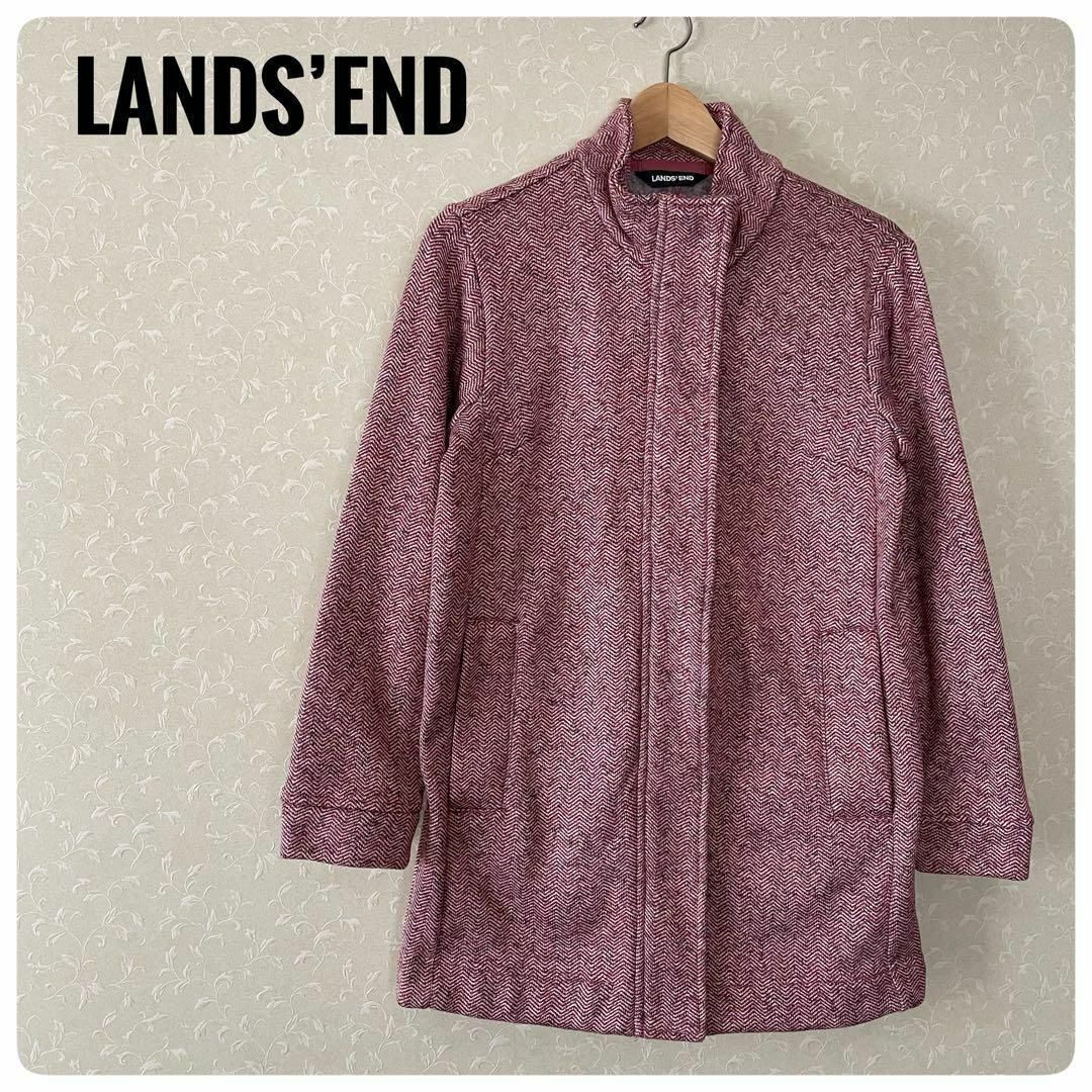 LANDS’END(ランズエンド)の美品‼LANDS’ENDレディースジャケット　ツイードソフト ジップ厚手　М レディースのジャケット/アウター(ブルゾン)の商品写真