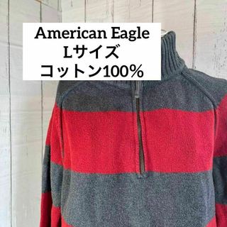 アメリカンイーグル(American Eagle)のAmerican Eagle Lサイズ　コットン100％　ハイネ　ボーダー(ニット/セーター)