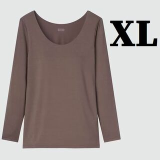 未使用品 XL 大きいサイズ◆ヒートテックブラUネックT（8分袖）◆(アンダーシャツ/防寒インナー)