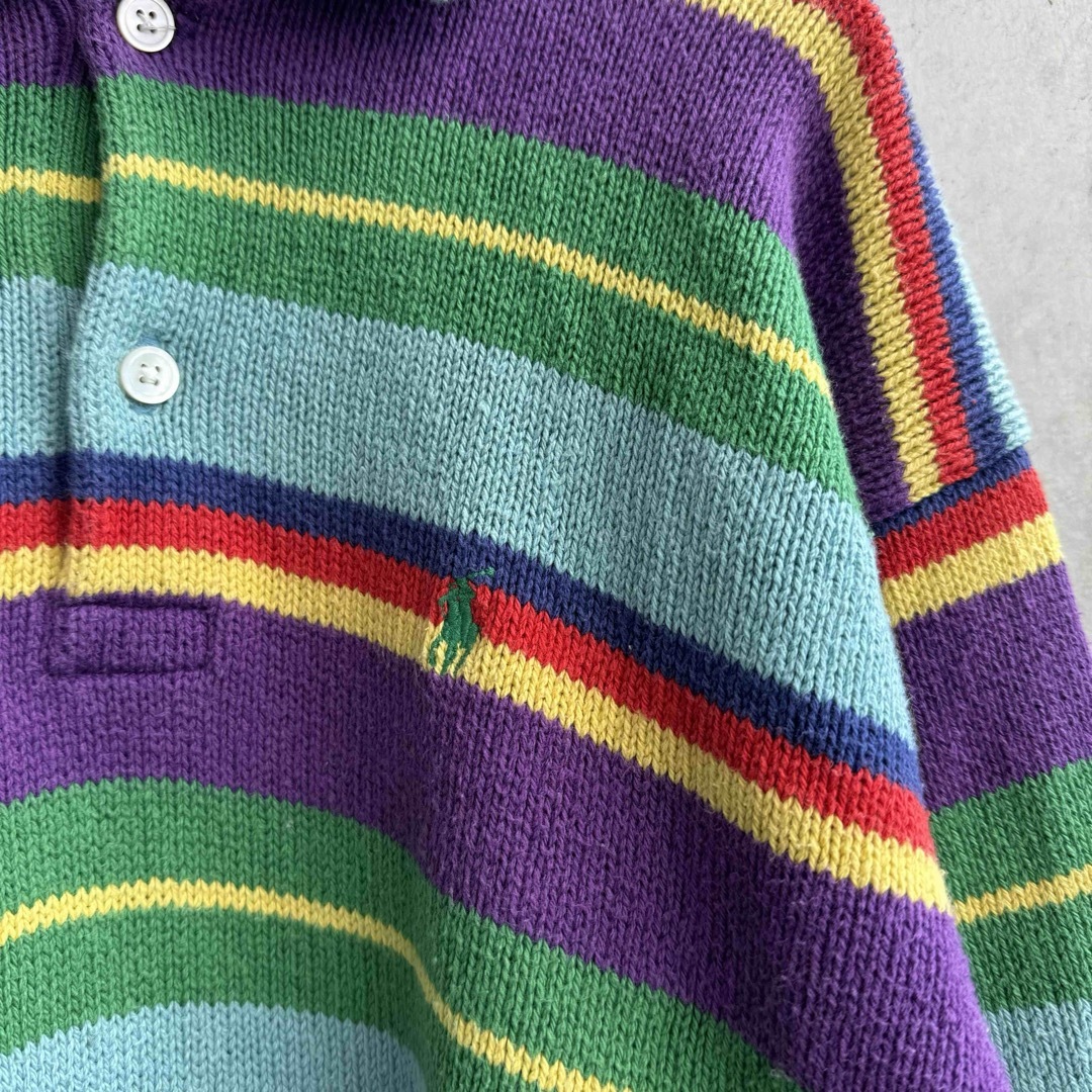 Ralph Lauren(ラルフローレン)の90年代 Ralph Lauren ニットポロ コットン フェアリーグランジ メンズのトップス(ニット/セーター)の商品写真