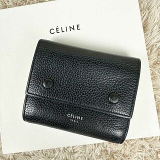 celine - 【人気】セリーヌ 三つ折り財布 ブラック イエロー バイ