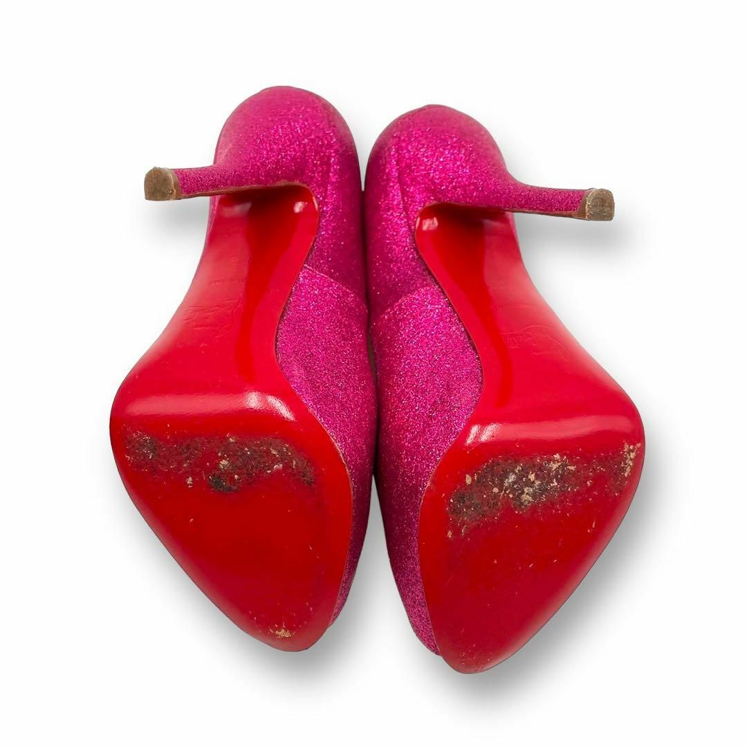 Christian Louboutin(クリスチャンルブタン)の美品 付属品完備 クリスチャンルブタン パンプス ヒール 総ラメ 22㎝ レディースの靴/シューズ(ハイヒール/パンプス)の商品写真
