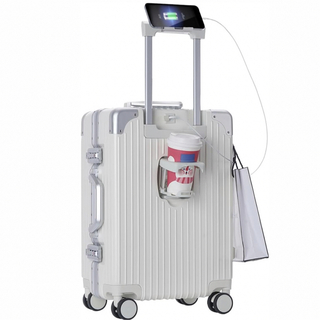 スーツケース カップホルダー付き キャリーケース 携帯スタンド usbポート付き(スーツケース/キャリーバッグ)