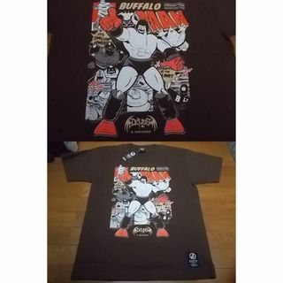 新品 キン肉マン バッファローマン ウォーズマン コラボ Tシャツ XL 茶(Tシャツ/カットソー(半袖/袖なし))