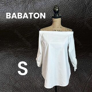 【BABATON】オフショルロングブラウス　　ホワイト　S(シャツ/ブラウス(長袖/七分))