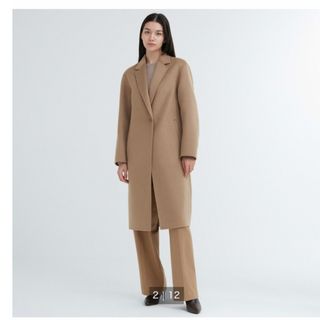 ユニクロ(UNIQLO)の未使用　ユニクロ　ダブルフェイスロングコート(ロングコート)