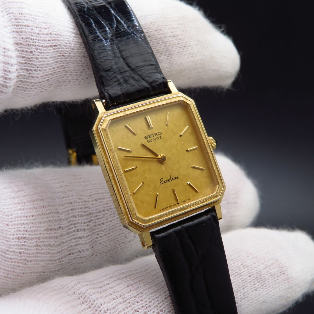 SEIKO - SEIKO Exceline 腕時計 10K ゴールド レクタンギュラー SEIKO - SEIKO Exceline 腕時計 10K ゴールド レクタンギュラー