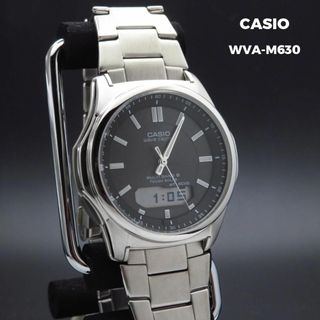 カシオ(CASIO)のCASIO 電波ソーラー腕時計 WVA-M630 ブラック文字盤(腕時計(アナログ))