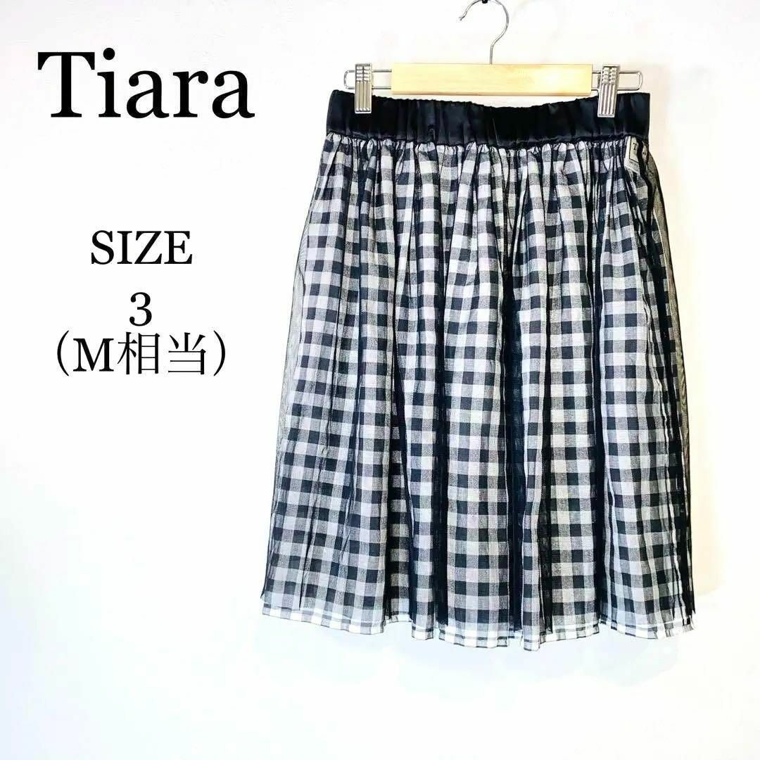 tiara(ティアラ)のTiara ミニスカート　メルローズ　レーススカート　レース　チェック　伸縮性 レディースのスカート(ひざ丈スカート)の商品写真