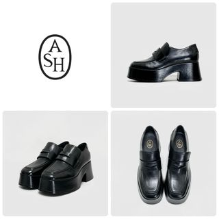 ■美品 定5万 アッシュ ASH ローファー 38 24.5 プラットフォーム