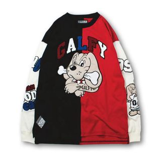 GALFY - GALFY (ガルフィー) クレイジーわんわん大学ロンTee BLACK×RED