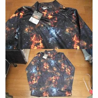 ワークマン(WORKMAN)の新品 workman 宇宙柄 ハイネック ロングTシャツ ロンT 3L XXL(Tシャツ/カットソー(七分/長袖))