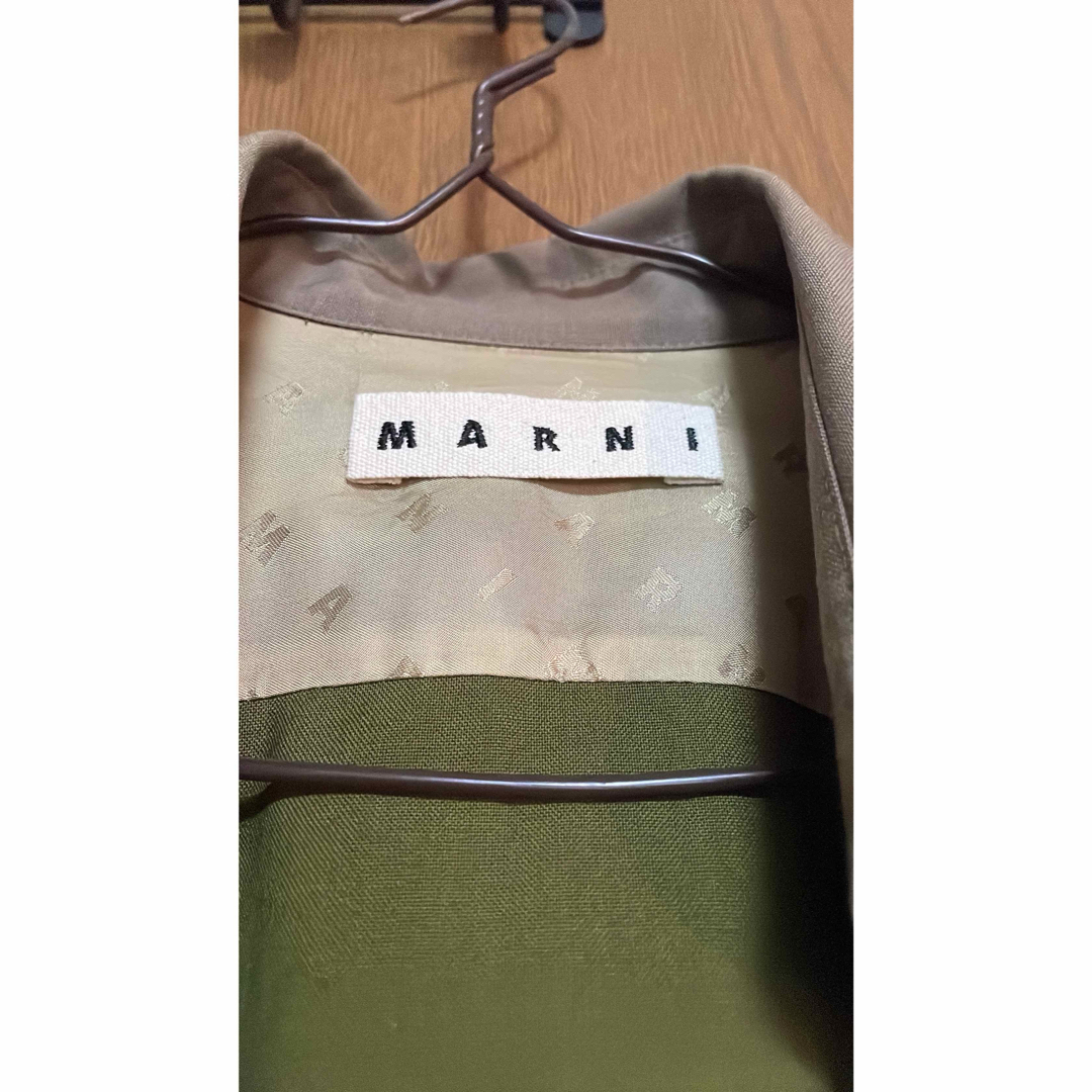 Marni(マルニ)のマルニ　MARNI ウール トロピカル カラーブロックシャツ グリーン　ブラウン メンズのトップス(シャツ)の商品写真