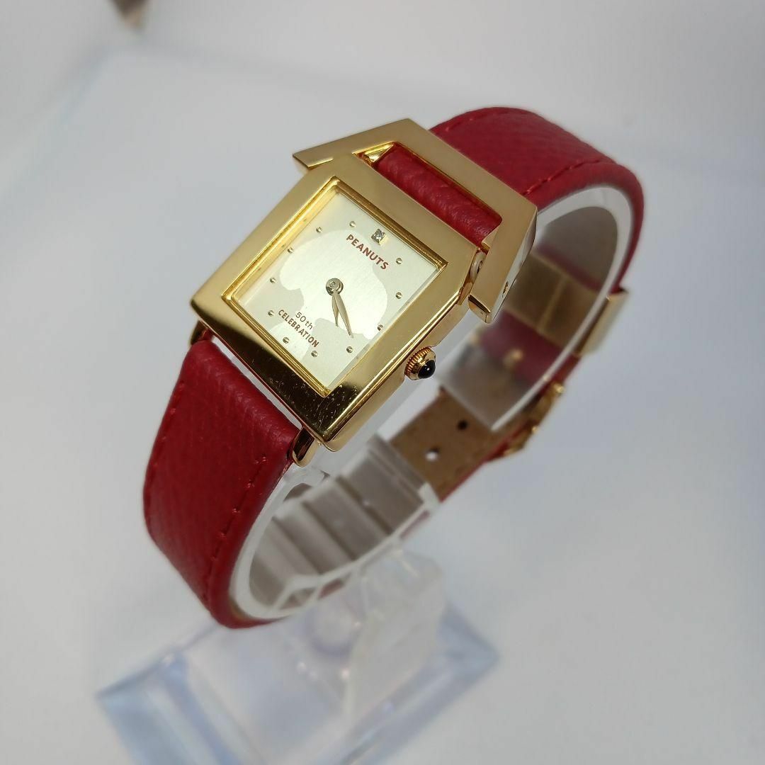 PEANUTS(ピーナッツ)の76超美品　ピーナッツ　スヌーピー　腕時計　クオーツ　50周年記念モデル　宝飾 レディースのファッション小物(腕時計)の商品写真