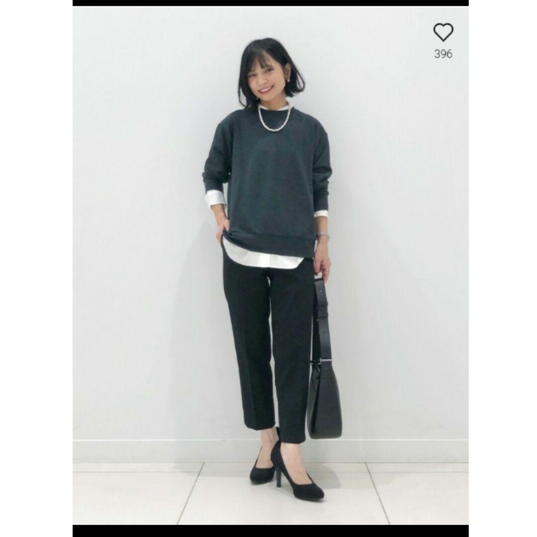 UNIQLO(ユニクロ)のユニクロ　ソフトニットフリースクルーネックT　L ダークグリーン レディースのトップス(カットソー(長袖/七分))の商品写真