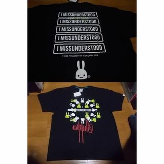 キューン(CUNE)の新品 cune キューン うさぎ 追いプリント リメイク Tシャツ XL 黒(Tシャツ/カットソー(半袖/袖なし))