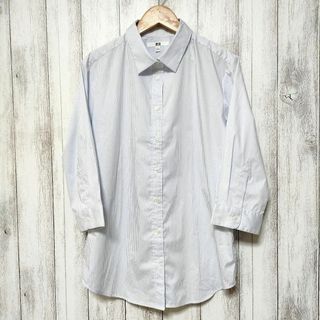 ユニクロ(UNIQLO)のUNIQLO ユニクロ (L)　ストレッチブロードストライプシャツ　七分袖(シャツ/ブラウス(長袖/七分))