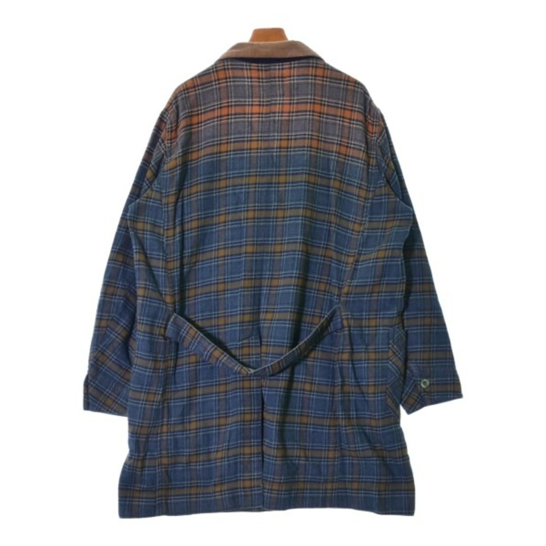 sacai(サカイ)のsacai サカイ コート 1(S位) 青xカーキxオレンジ等(チェック) 【古着】【中古】 メンズのジャケット/アウター(その他)の商品写真