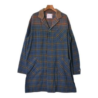 サカイ(sacai)のsacai サカイ コート 1(S位) 青xカーキxオレンジ等(チェック) 【古着】【中古】(その他)