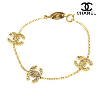 シャネル(CHANEL)のシャネル CHANEL ラインストーン トリプルココマーク ブレスレット(ブレスレット/バングル)