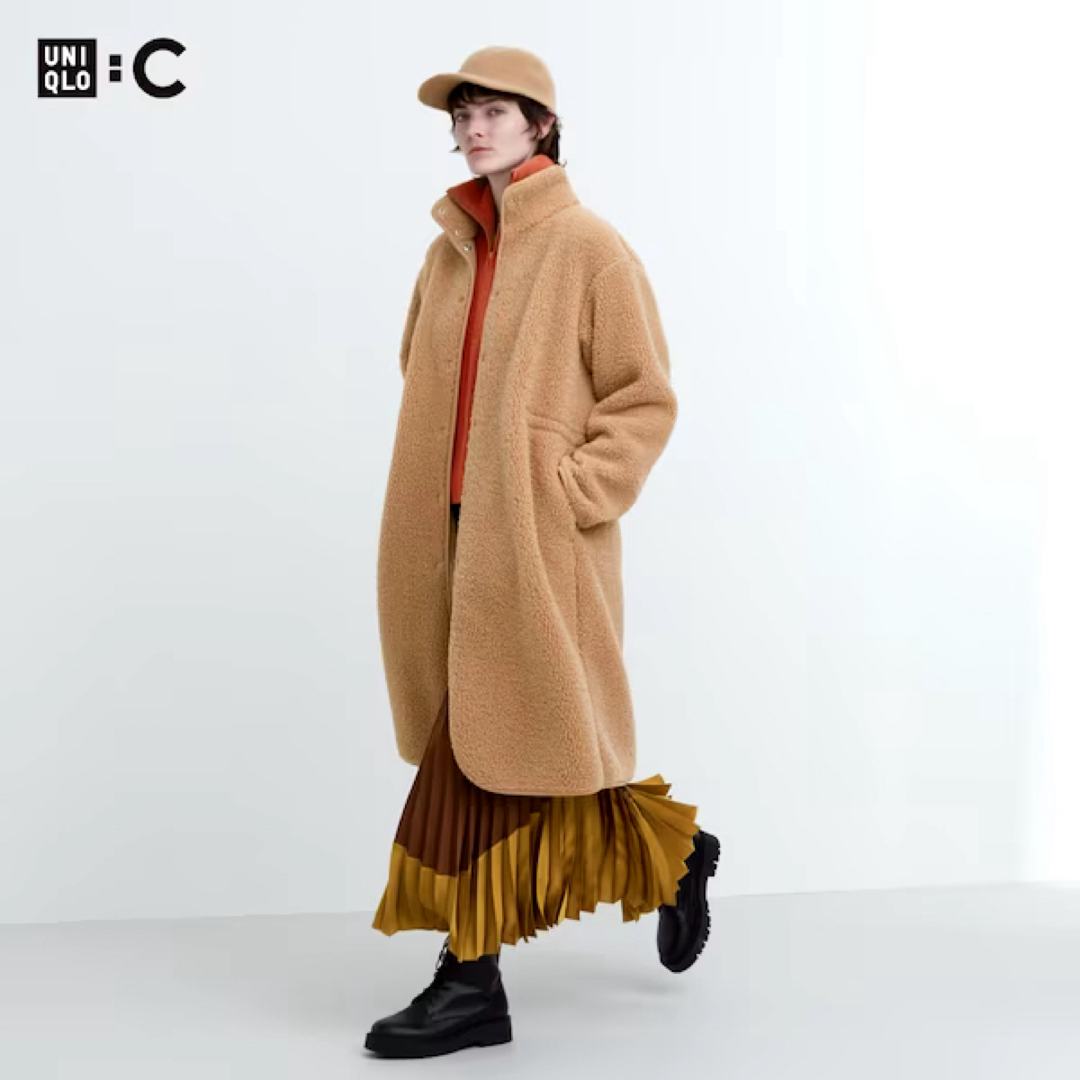 UNIQLO(ユニクロ)のユニクロ C スタンドカラー ボアコート s レディースのジャケット/アウター(ロングコート)の商品写真