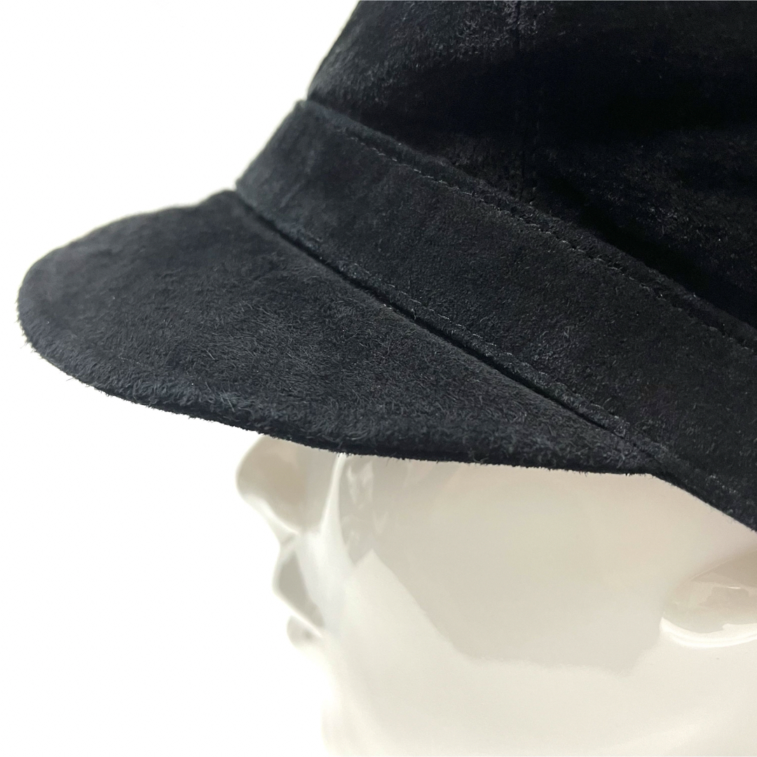 CA4LA(カシラ)の【美品】CA4LA カシラ 日本製 BLACKスウェードレザー キャスケット メンズの帽子(キャスケット)の商品写真