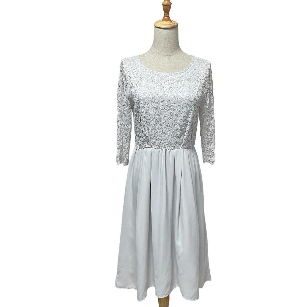 POWDER SUGAR(パウダーシュガー)のエイミーパール パウダーシュガー フラワーレースワンピース ドレス 38(M) レディースのフォーマル/ドレス(ミディアムドレス)の商品写真