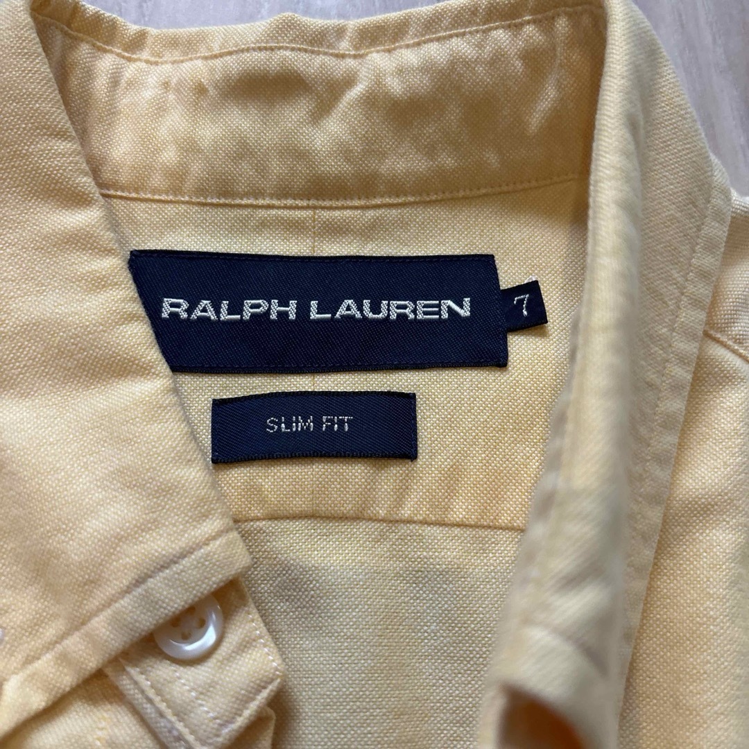 Ralph Lauren(ラルフローレン)のラルフローレン　ボタンダウンシャツ　イエロー　7 slim fit レディースのトップス(シャツ/ブラウス(長袖/七分))の商品写真