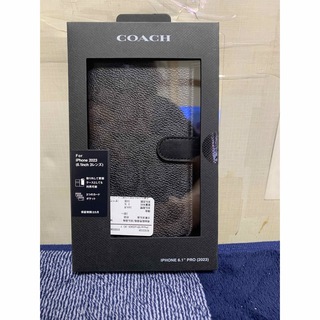 コーチ(COACH)のiPhone15pro coachシグネイチャー手帳型ケース ブラック 超美品(iPhoneケース)