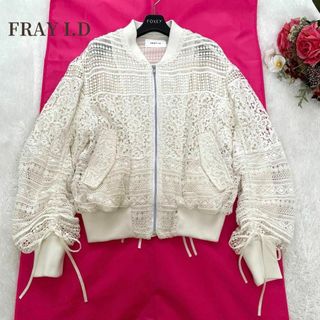 FRAY I.D✨レースルーズシャーリングブルゾン　ホワイト　レース　アウター