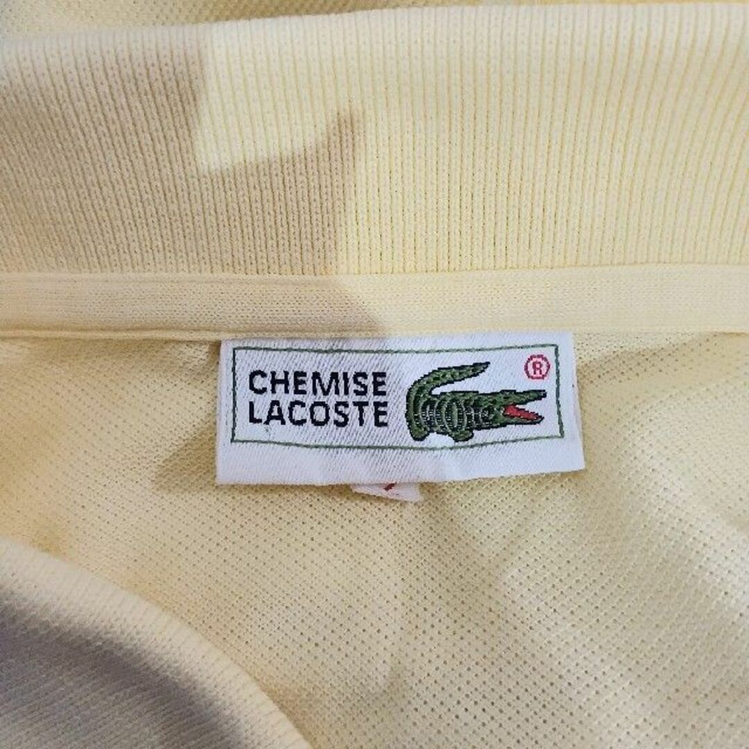 LACOSTE(ラコステ)のCHEMISE Lacoste イエロー 文字ワニ 70's フレラコ メンズのトップス(ポロシャツ)の商品写真