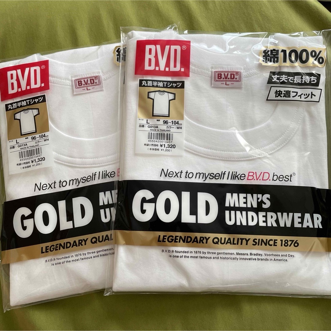 B.V.D(ビーブイディー)の【BVD GOLD】丈夫で肌触りソフト❣️メンズ肌着《L》2枚 メンズのアンダーウェア(その他)の商品写真