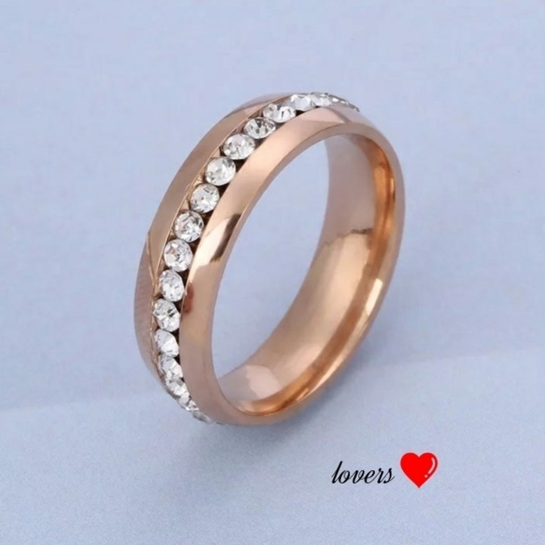 送料無料28号ピンクゴールドスーパーCZダイヤステンレスフルエタニティリング指輪 メンズのアクセサリー(リング(指輪))の商品写真